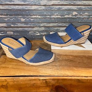 franco sarto blue wedges
